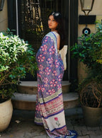 Women's Linen Floral Printed Saree With Unstitched Blouse - 5.5 Mtr (Multicolor)