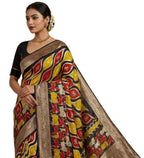 Women's Art Silk Kalamkari Printed Saree With Unstitched Blouse - 5.5 Mtr (Multicolor)