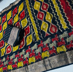 Women's Art Silk Kalamkari Printed Saree With Unstitched Blouse - 5.5 Mtr (Multicolor)