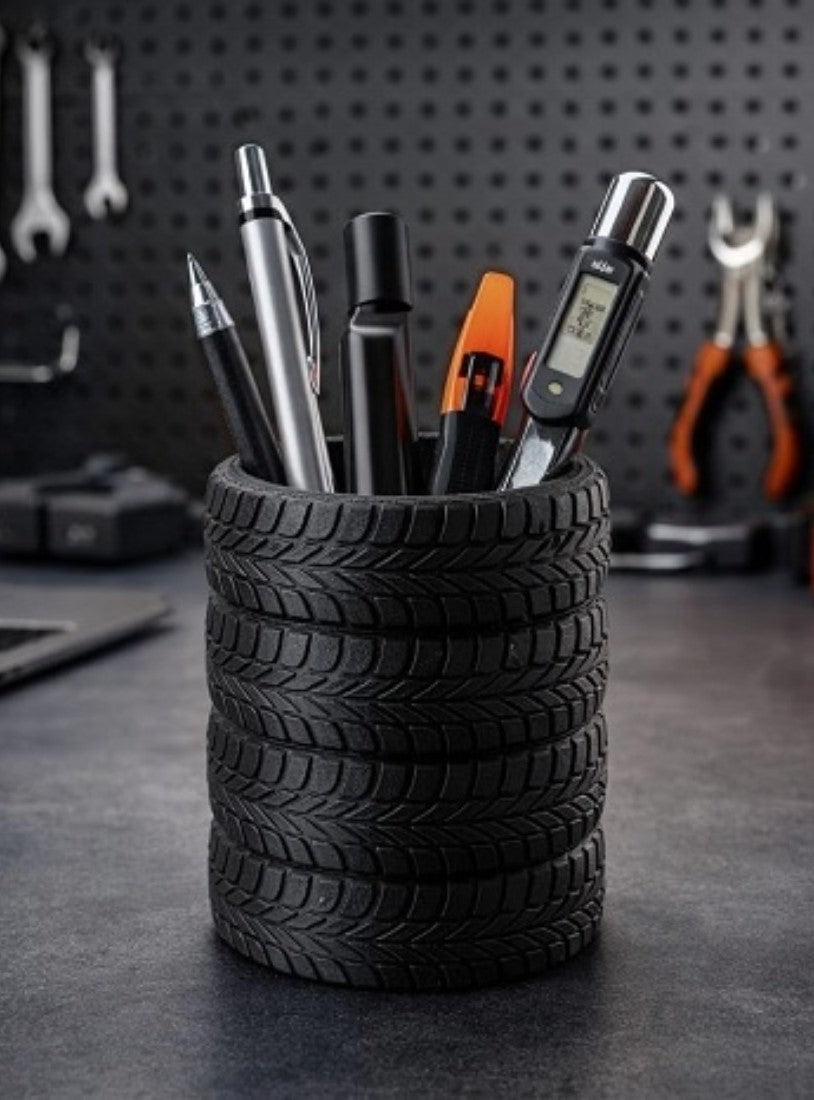 Plastic Tire Pen Holder (Black)