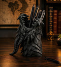 Plastic Dragon Head Pen Holder - Desk Organizer (Black)