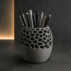 Plastic Voronoi Pencil 3 Holder Cup (Sage Green-Light Grey)