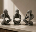 Plastic No Evil Trio Set of 3 Pieces (Grey)