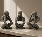 Plastic No Evil Trio Set of 3 Pieces (Grey)