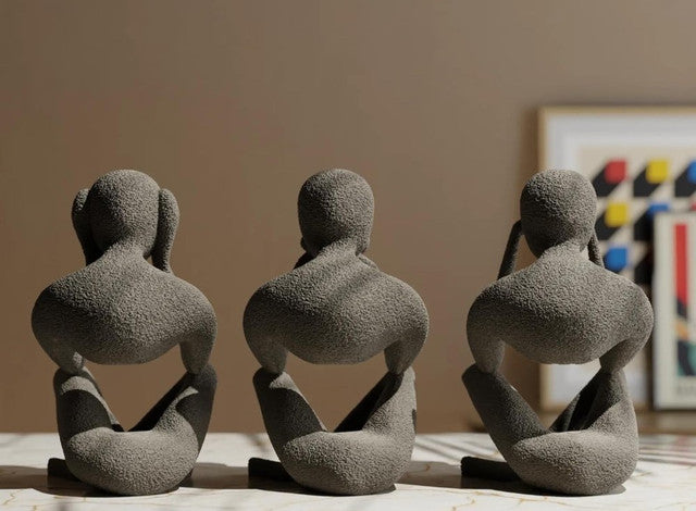 Plastic No Evil Trio Set of 3 Pieces (Grey)