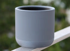Plastic Self-Watering Plant Pot With a Narrow Design (Grey)
