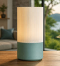 Plastic Cylindrical Minimalistic Table Lamp (White-Pastel Green)