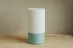 Plastic Cylindrical Minimalistic Table Lamp (White-Pastel Green)