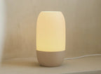 Plastic Table Lamp With Diamond Pattern (White-Grey)