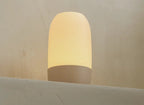 Plastic Table Lamp With Diamond Pattern (White-Grey)