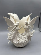 Plastic Twin Fairy Wings Makeup Brush & Vanity Organizer (Off-white)