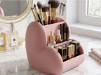 Plastic Lovely Heart - Shaped Makeup & Desk Organizer (Pastel Pink)