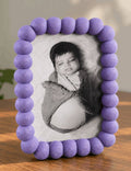 Plastic Bubble-Beaded Picture Frame (Purple)
