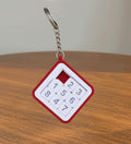 Plastic Puzzle Keychain (Red-White)