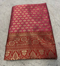 Women's Jacquard Printed Saree With Unstitched Blouse - 5.5 Mtr (Pink-Red)