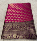 Women's Jacquard Printed Saree With Unstitched Blouse - 5.5 Mtr (Pink-Purple)