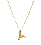 Women's Pack of 2 Brass Gold Plated Hummingbird Pendant Necklace (Gold)-PID68256