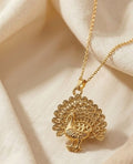 Women's Pack of 2 Brass Gold Plated Peacock Pendant Necklace (Gold)-PID68257