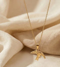 Women's Pack of 2 Brass Gold Plated Flying Bird Pendant Necklace (Gold)-PID68258