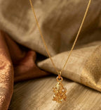 Women's Pack of 2 Brass Gold Plated Lord Ganesha Pendant Necklace (Gold)-PID68261