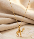 Generic Women's Pack of 2 Brass Gold Plated Camel Pendant Necklace (Gold)-PID68264