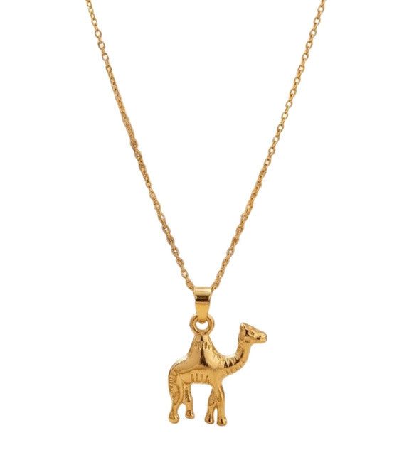 Generic Women's Pack of 2 Brass Gold Plated Camel Pendant Necklace (Gold)-PID68264