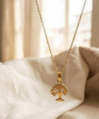 Generic Women's Pack of 2 Brass Gold Plated Tree of Life Pendant Necklace (Gold)-PID68265