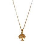 Generic Women's Pack of 2 Brass Gold Plated Tree of Life Pendant Necklace (Gold)-PID68265