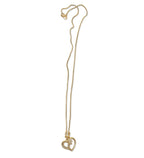 Generic Women's Pack of 2 Brass Gold Plated Open Heart CZ Pendant Necklace (Gold)-PID68269