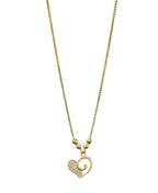 Generic Women's Pack of 2 Brass Gold Plated Swirl Heart Pave Crystal Necklace (Gold)-PID68270