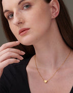Generic Women's Pack of 2 Brass Gold Plated Little Heart Pendant Necklace (Gold)-PID68272