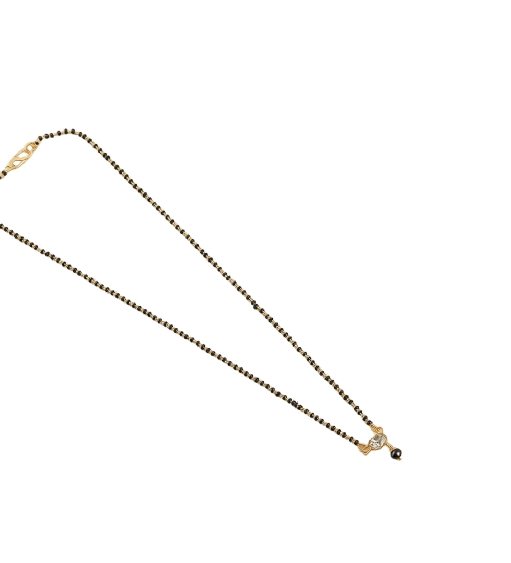Generic Women's Brass Gold Plated Solitaire Crystal Mangalsutra (Multicolor)-PID68277