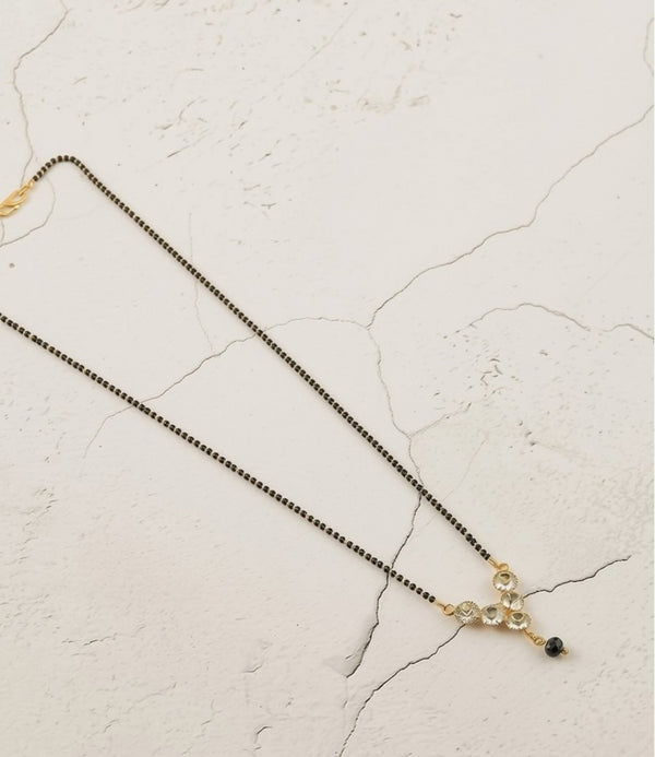 Generic Women's Brass Gold Plated Multi-Crystal Mangalsutra (Multicolor)-PID68278