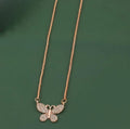 Generic Women's Pack of 2 Brass Gold Plated Pave Crystal Butterfly Necklace (Gold)-PID68286