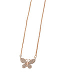 Generic Women's Pack of 2 Brass Gold Plated Pave Crystal Butterfly Necklace (Gold)-PID68286