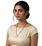 Generic Women's Brass Gold Plated Evil Eye Blue Charm Mangalsutra (Multicolor)-PID68287