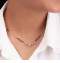 Generic Women's Brass Gold Plated Crescent Moon AD Mangalsutra (Multicolor)-PID68288