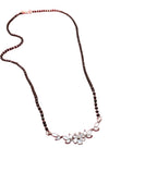 Generic Women's Brass Gold Plated Marquise Floral Mangalsutra (Multicolor)-PID68290