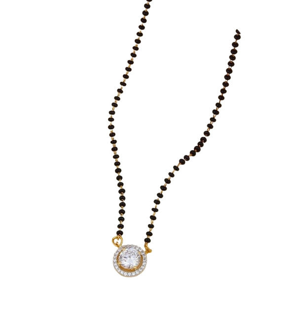 Generic Women's Brass Gold Plated Single Layer Beaded Mangalsutra (Multicolor)-PID68296