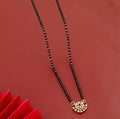 Generic Women's Brass Gold Plated Sunburst Floral Mangalsutra (Multicolor)-PID68301