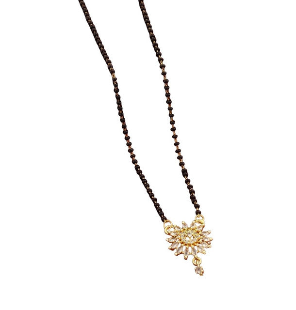 Generic Women's Brass Gold Plated Radiant Sunburst Mangalsutra (Multicolor)-PID68303