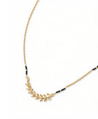 Generic Women's Brass Gold Plated Asymmetric Leaf Branch Mangalsutra (Multicolor)-PID68311