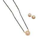 Generic Women's Brass Gold Plated Pearl Halo Mangalsutra Set (Multicolor)-PID68312