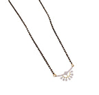 Generic Women's Brass Gold Plated Sunburst Half-Halo Mangalsutra (Multicolor)-PID68313