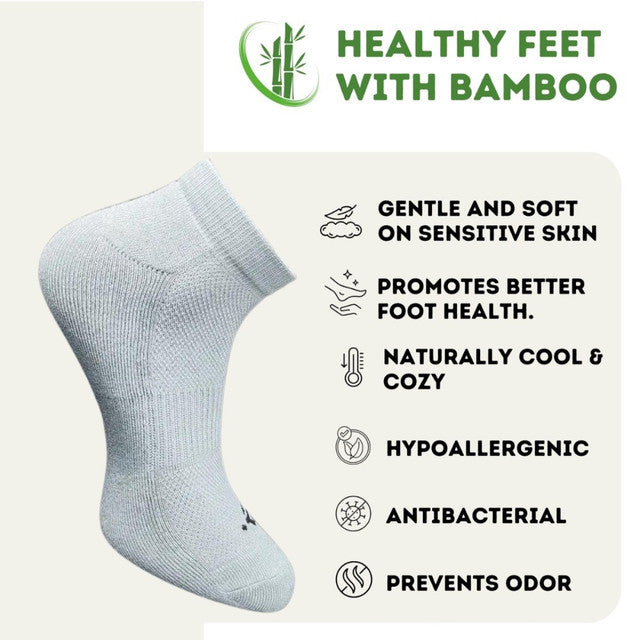 Pack of 3 Unisex Bamboo Blend Solid Low Cut Socks (Multicolor)