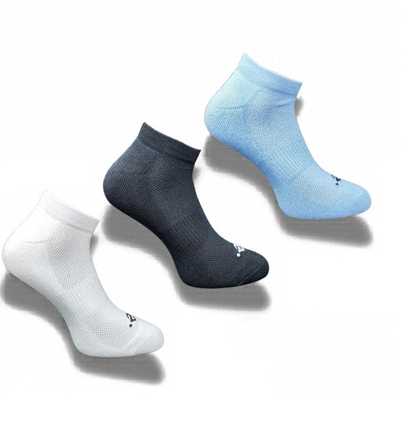 Pack of 3 Unisex Bamboo Blend Solid Low Cut Socks (Multicolor)
