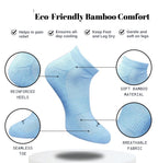 Pack of 3 Unisex Bamboo Blend Solid Low Cut Socks (Black, Sky Blue)
