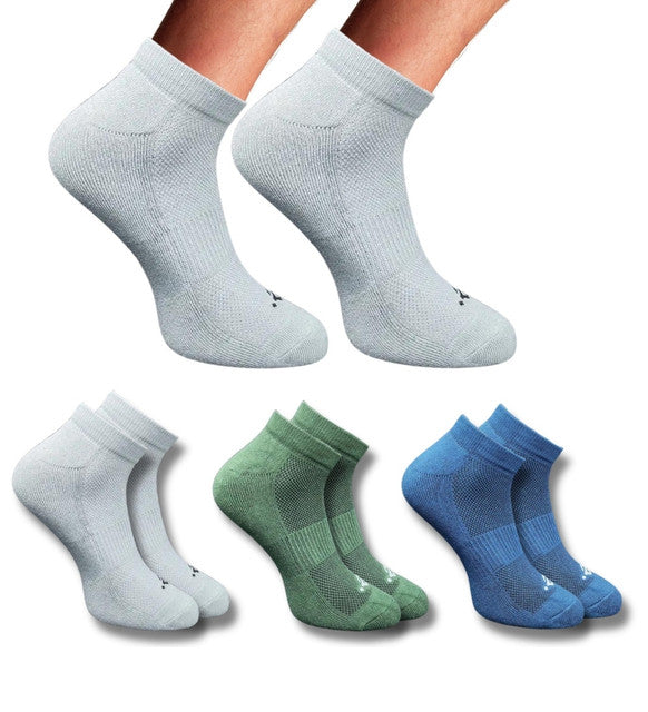 Pack of 3 Unisex Bamboo Blend Solid Low Cut Socks (Multicolor)