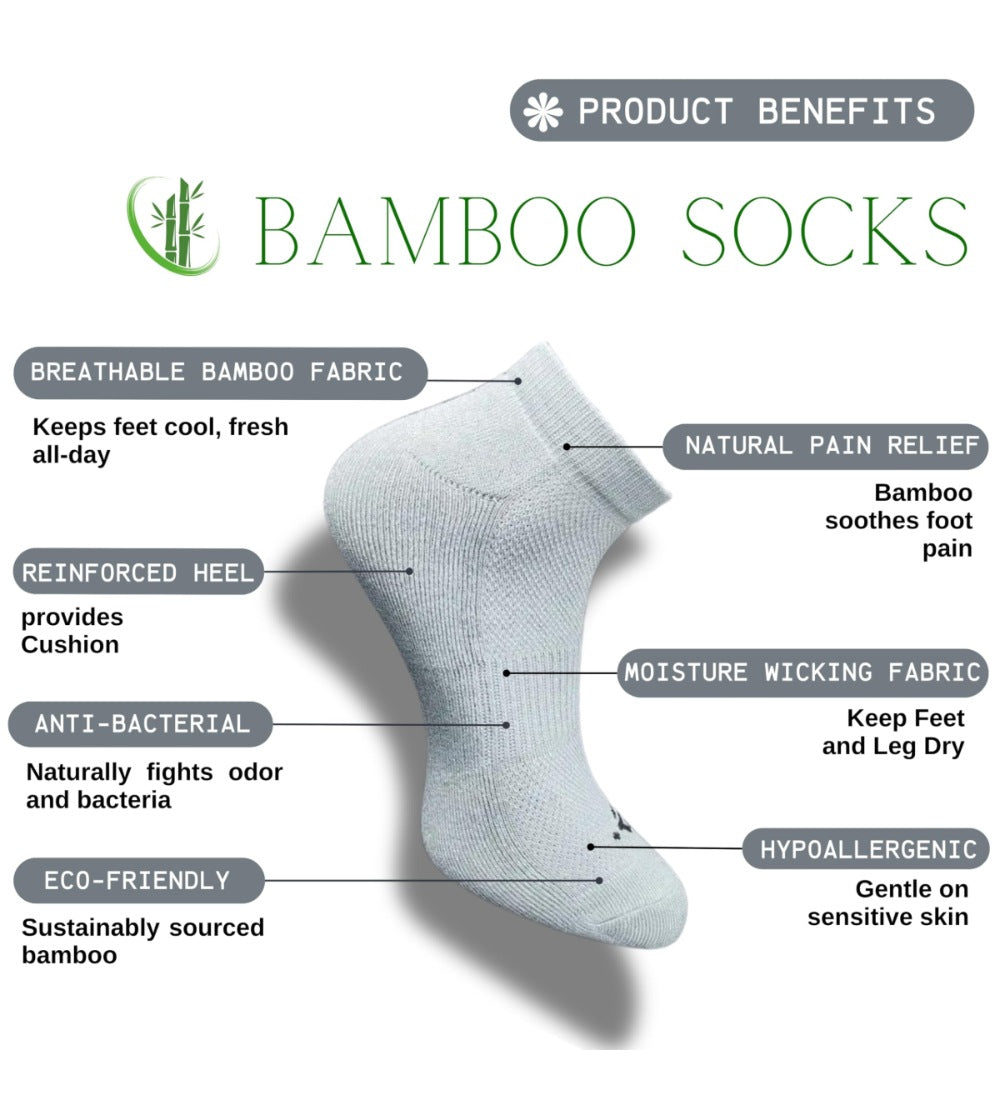 Pack of 3 Unisex Bamboo Blend Solid Low Cut Socks (Multicolor)