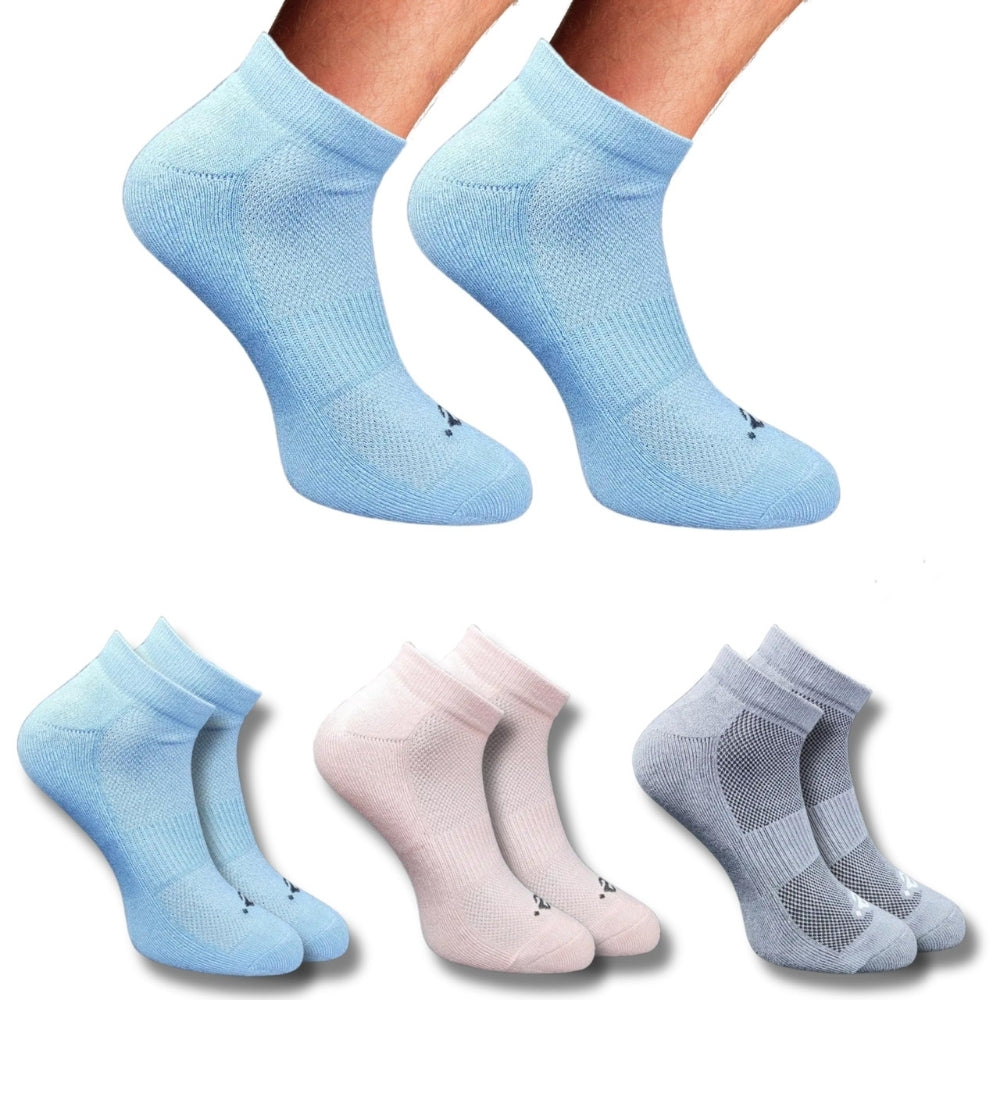 Pack of 3 Unisex Bamboo Blend Solid Low Cut Socks (Multicolor)